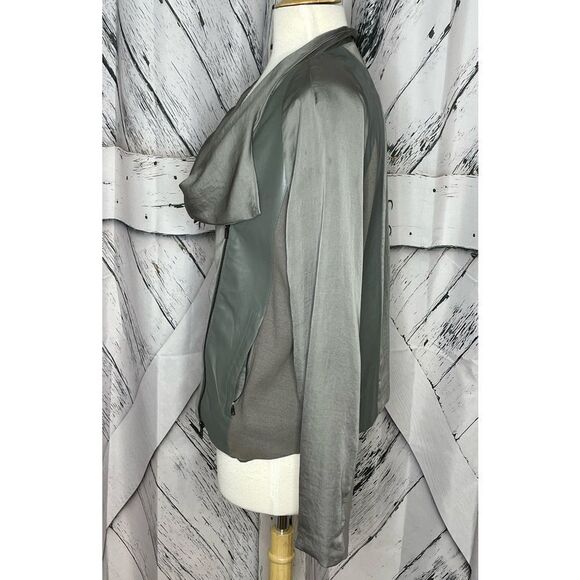 American Retro Aston Grey Leather Trim Jacket Size 40 - Picture 7 of 12